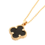 Gold Midnight Clover Pendant Necklace