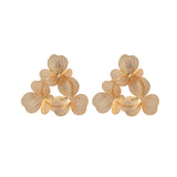 Gold plated Triangle Flower Earrings
