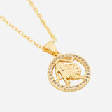 Gold Plated La King Charm Pendant with CZ Stone