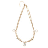 Gold Plated Pearl Necklace with Adjustable Chain