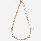 Gold Plated Pearl Necklace with Adjustable Chain