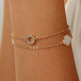Gold Sunlit Clover Bracelet