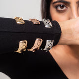 Thick Floral Gold Bracelet Cuff