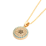 Gold Crystal Mosaic Pendant Necklace