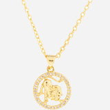 Gold Plated La King Charm Pendant with CZ Stone