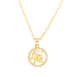 Gold Plated La King Charm Pendant with CZ Stone