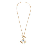 Evil Eye Gold Plated Pendant Chain Necklace