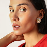 Floral Shine Studs Cz Stone