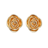 Gold plated Rose Flower Earrings