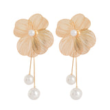 Floral with pearls Gold plated Earrings