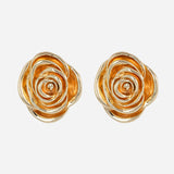 Gold plated Rose Flower Earrings
