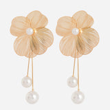 Floral with pearls Gold plated Earrings