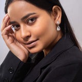 Green Cubic Zirconia Silver Plated Earrings
