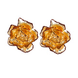 Black and Gold plated Floral Earrings