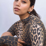 Rose Gold Plated CZ Stone Earrings for Women