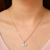 Gold Teardrop Mosaic Pendant Necklace