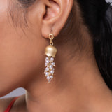 Gold Plated Shell Pearl Hanging Earrings