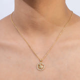 Gold Plated La King Charm Pendant with CZ Stone