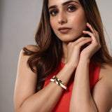 Pearly Gold Bracelet Cuff