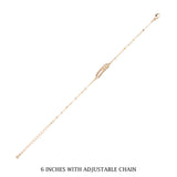 Gold Dainty Three-Stone Rectangle Bracelet