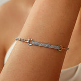 Silver Crystal Beam Bracelet