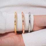 Rose Gold Plated Floral Bracelet Cuff