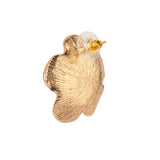 Hammered Floral  Gold plated Earrings