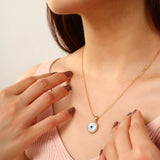 Gold Classic Evil Eye Pendant Necklace