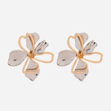 Black and Gold plated Flower Earrings