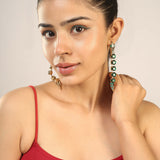 Gold Plated Green CZ Stone Snake Earrings