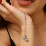 Silver Dove Pendant Pendant with Pink Stones Necklace
