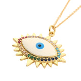 Gold Mystic Evil Eye Pendant Necklace
