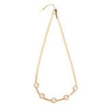 Gold Plated White Pearl Necklace with Adjustable Chain