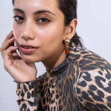 Gold Plated Shell of Pearl Drop Earrings for Women