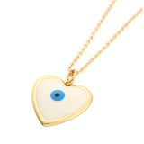 Gold Heart Evil Eye Pendant Necklace