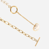 Heart Shape Pendant Chain with Shell Pearl Necklace