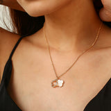 Gold Twin Clover Pendant Necklace