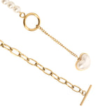 Heart Shape Pendant Chain with Shell Pearl Necklace