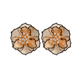 Black and Gold plated Flower Power Earrings