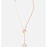 Heart Shape Pendant Chain with Shell Pearl Necklace