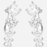Silver Plated White CZ Stone Earrings