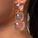 Gold Plated Cubic Zirconia Dangling Earrings