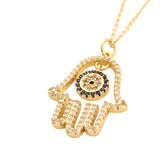 Gold Guardian Hamsa Pendant Necklace