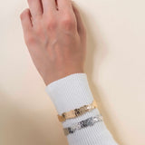 Hammered  Finished Gold Plated Bracelet