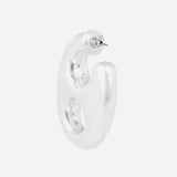 Silver Oval Dangling Earrings
