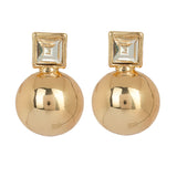 Gold bauble with Cubic Zirconia Stone Earrings