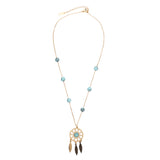 Pendant Chain with Turquoise Shell Pearl Necklace
