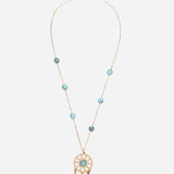 Pendant Chain with Turquoise Shell Pearl Necklace