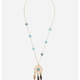 Pendant Chain with Turquoise Shell Pearl Necklace