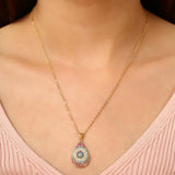 Gold MysticEvil  Eye Pendant Necklace